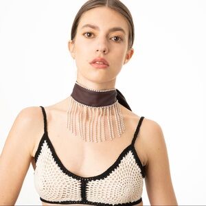 Zara crochet knit top size medium